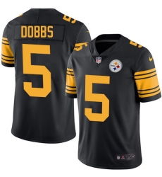 Men's Nike Pittsburgh Steelers #5 Joshua Dobbs Limited Black Rush Vapor Untouchable NFL Jersey
