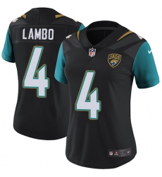 Women's Nike Jacksonville Jaguars #4 Josh Lambo Black Alternate Vapor Untouchable Limited Player NFL Jersey