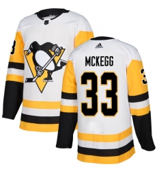 Women's Adidas Pittsburgh Penguins #33 Greg McKegg Authentic White Away NHL Jersey