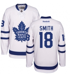 Youth Reebok Toronto Maple Leafs #18 Ben Smith Authentic White Away NHL Jersey