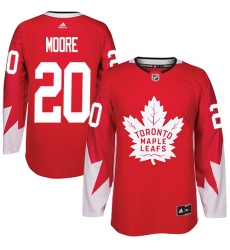 Men's Adidas Toronto Maple Leafs #20 Dominic Moore Authentic Red Alternate NHL Jersey