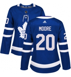 Women's Adidas Toronto Maple Leafs #20 Dominic Moore Authentic Royal Blue Home NHL Jersey