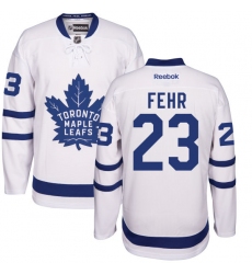 Women's Reebok Toronto Maple Leafs #23 Eric Fehr Authentic White Away NHL Jersey