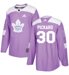 Youth Adidas Toronto Maple Leafs #30 Calvin Pickard Authentic Purple Fights Cancer Practice NHL Jersey