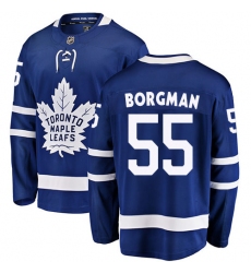 Men's Toronto Maple Leafs #55 Andreas Borgman Fanatics Branded Royal Blue Home Breakaway NHL Jersey