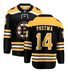 Youth Boston Bruins #14 Paul Postma Authentic Black Home Fanatics Branded Breakaway NHL Jersey