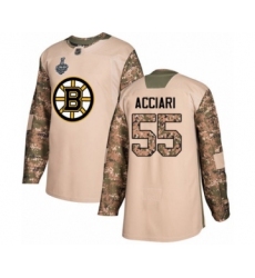 Men's Boston Bruins #55 Noel Acciari Authentic Camo Veterans Day Practice 2019 Stanley Cup Final Bound Hockey Jersey