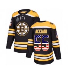 Youth Boston Bruins #55 Noel Acciari Authentic Black USA Flag Fashion 2019 Stanley Cup Final Bound Hockey Jersey