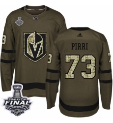 Youth Adidas Vegas Golden Knights #73 Brandon Pirri Authentic Green Salute to Service 2018 Stanley Cup Final NHL Jersey
