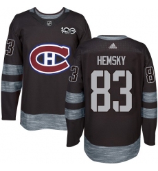 Men's Adidas Montreal Canadiens #83 Ales Hemsky Premier Black 1917-2017 100th Anniversary NHL Jersey