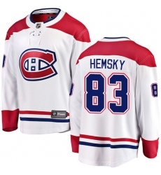 Men's Montreal Canadiens #83 Ales Hemsky Authentic White Away Fanatics Branded Breakaway NHL Jersey