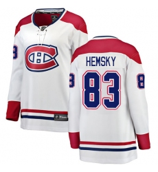 Women's Montreal Canadiens #83 Ales Hemsky Authentic White Away Fanatics Branded Breakaway NHL Jersey