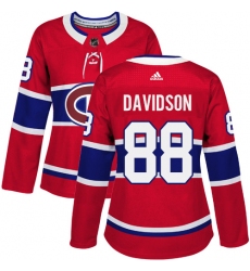 Women's Adidas Montreal Canadiens #88 Brandon Davidson Premier Red Home NHL Jersey