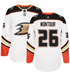Youth Adidas Anaheim Ducks #26 Brandon Montour Authentic White Away NHL Jersey