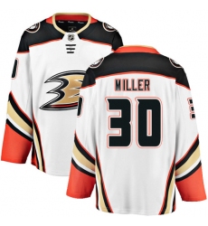 Men's Anaheim Ducks #30 Ryan Miller Fanatics Branded White Away Breakaway NHL Jersey