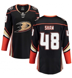Women's Anaheim Ducks #48 Logan Shaw Fanatics Branded Black Home Breakaway NHL Jersey