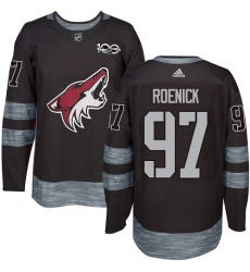 Men's Adidas Arizona Coyotes #97 Jeremy Roenick Authentic Black 1917-2017 100th Anniversary NHL Jersey
