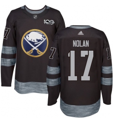 Men's Adidas Buffalo Sabres #17 Jordan Nolan Authentic Black 1917-2017 100th Anniversary NHL Jersey