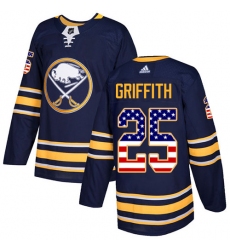 Men's Adidas Buffalo Sabres #25 Seth Griffith Authentic Navy Blue USA Flag Fashion NHL Jersey