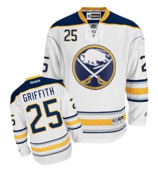 Men's Reebok Buffalo Sabres #25 Seth Griffith Authentic White Away NHL Jersey