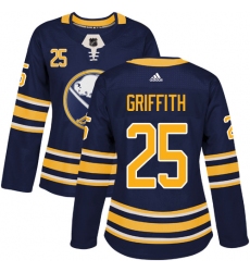Women's Adidas Buffalo Sabres #25 Seth Griffith Premier Navy Blue Home NHL Jersey