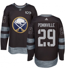 Men's Adidas Buffalo Sabres #29 Jason Pominville Premier Black 1917-2017 100th Anniversary NHL Jersey
