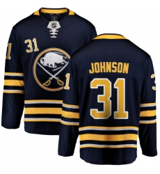 Men's Buffalo Sabres #31 Chad Johnson Fanatics Branded Navy Blue Home Breakaway NHL Jersey