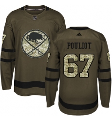 Men's Adidas Buffalo Sabres #67 Benoit Pouliot Authentic Green Salute to Service NHL Jersey