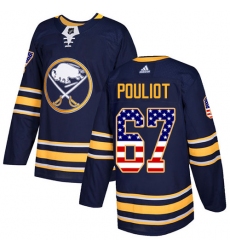 Men's Adidas Buffalo Sabres #67 Benoit Pouliot Authentic Navy Blue USA Flag Fashion NHL Jersey