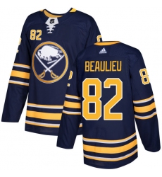 Youth Adidas Buffalo Sabres #82 Nathan Beaulieu Premier Navy Blue Home NHL Jersey