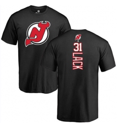 NHL Adidas New Jersey Devils #31 Eddie Lack Black Backer T-Shirt