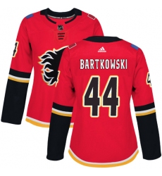 Women's Adidas Calgary Flames #44 Matt Bartkowski Premier Red Home NHL Jersey