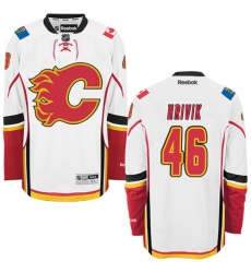 Youth Reebok Calgary Flames #46 Marek Hrivik Authentic White Away NHL Jersey