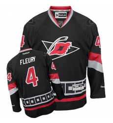 Women's Reebok Carolina Hurricanes #4 Haydn Fleury Authentic Black Third NHL Jersey