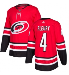 Youth Adidas Carolina Hurricanes #4 Haydn Fleury Authentic Red Home NHL Jersey