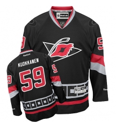 Women's Reebok Carolina Hurricanes #59 Janne Kuokkanen Authentic Black Third NHL Jersey