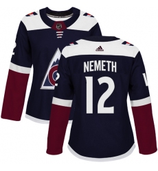 Women's Adidas Colorado Avalanche #12 Patrik Nemeth Authentic Navy Blue Alternate NHL Jersey