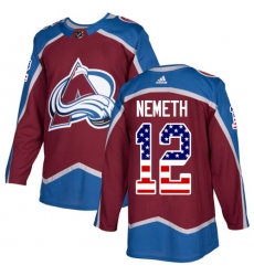 Youth Adidas Colorado Avalanche #12 Patrik Nemeth Authentic Burgundy Red USA Flag Fashion NHL Jersey