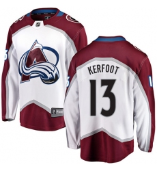 Youth Colorado Avalanche #13 Alexander Kerfoot Fanatics Branded White Away Breakaway NHL Jersey