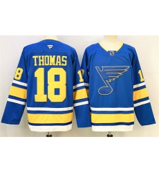 Men's St. Louis Blues #18 Robert Thomas Blue 2025 Stitched Hockey Jersey