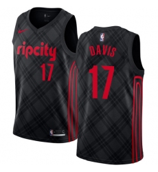 Women's Nike Portland Trail Blazers #17 Ed Davis Swingman Black NBA Jersey - City Edition
