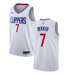 Men's Nike Los Angeles Clippers #7 Sam Dekker Swingman White NBA Jersey - Association Edition