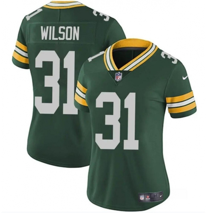 Women's Green Bay Packers #31 Emanuel Wilson Green Vapor Untouchable Limited Football Stitched Jersey(Run Small)