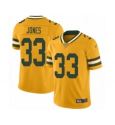 Youth Green Bay Packers #33 Aaron Jones Limited Gold Inverted Legend Football Jersey