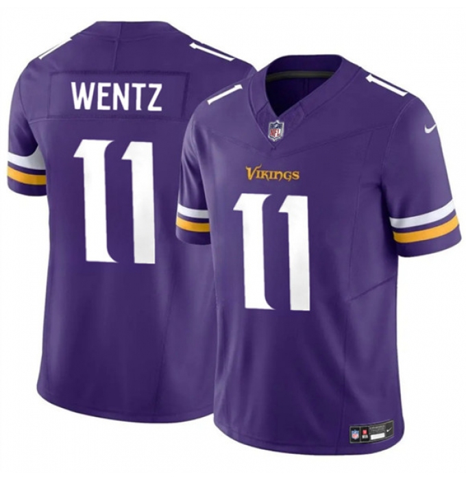 Men's Minnesota Vikings #11 Carson Wentz Purple 2024 F.U.S.E. Vapor Untouchable Limited Football Stitched Jersey