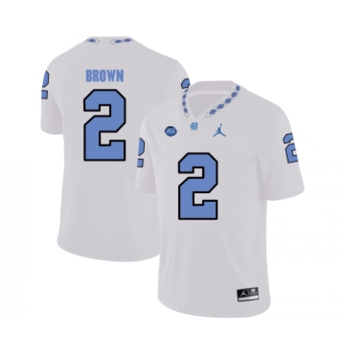 North Carolina Tar Heels 2 Larry Brown White College Football Jersey