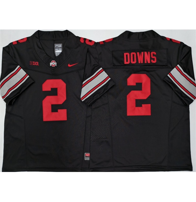 Men's Ohio State Buckeyes #2 Caleb Downs Black F.U.S.E. Limited Stitched Jersey