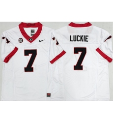 Men's Georgia Bulldogs #7 Lawson Luckie White 2025 F.U.S.E. Stitched Jersey