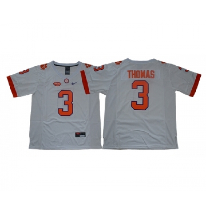 Clemson Tigers 3 Xavier Thomas White College Football Jersey