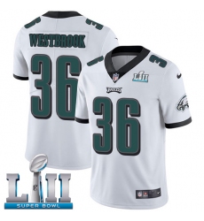 Men's Nike Philadelphia Eagles #36 Brian Westbrook White Vapor Untouchable Limited Player Super Bowl LII NFL Jersey